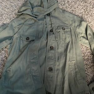 Army green color, button up jacket